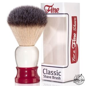 Fine Classic Angel Hair Fiber Shave Brush Rojo/Blanco